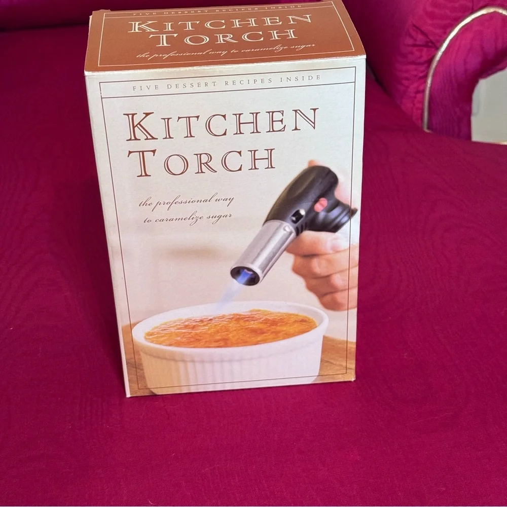 Williams Sonoma Kitchen Torch New Stainless Steel with Recipes